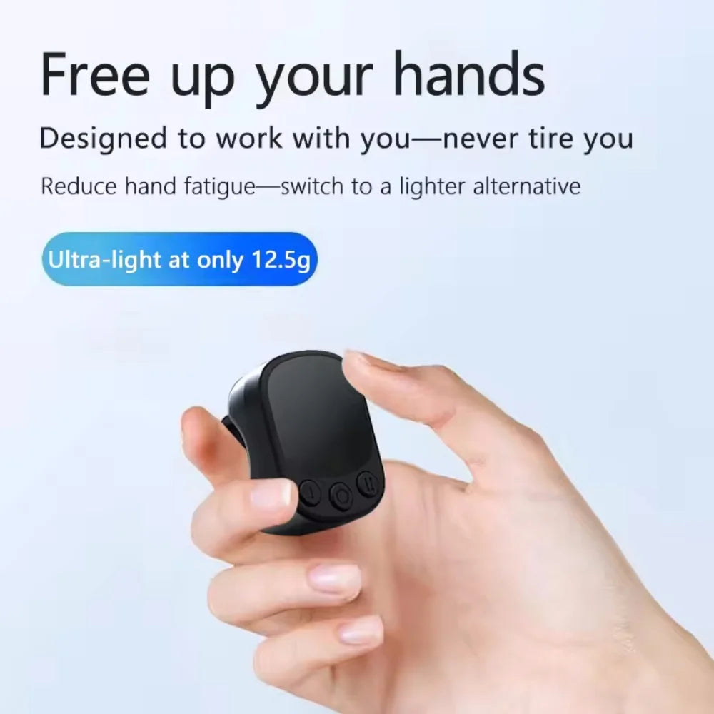 Mini Wireless Remote Ring with Touchpad Scrolling | Bluetooth Page Turner for iPhone, Android, iPad That Is USB Rechargeable