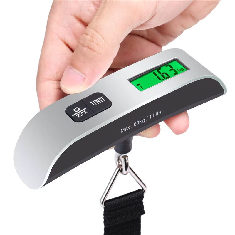 Portable Scale Digital With LCD Display | 110Lb/50Kg Maximum Payload For Measuring Luggage, Suitcases, Bags And More