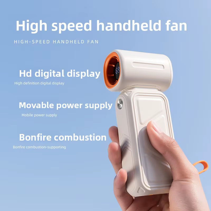 Portable Handheld Bladeless Fan With High Speed | Power Bank 8000Mah With Digital Display & USB Rechargeable
