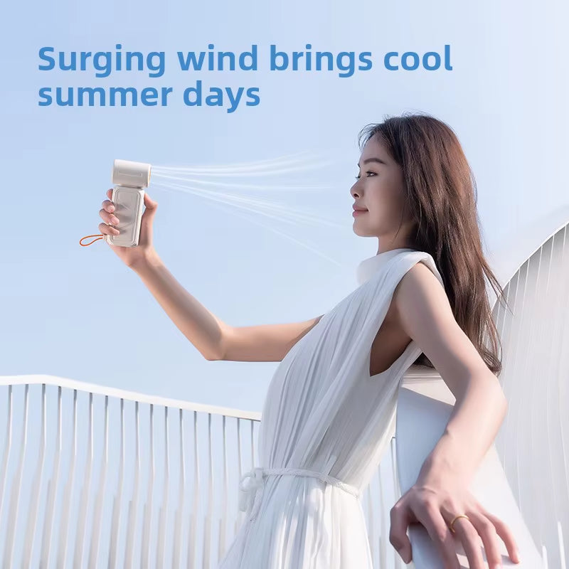 Portable Handheld Bladeless Fan With High Speed | Power Bank 8000Mah With Digital Display & USB Rechargeable