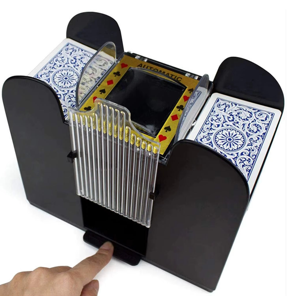 2 Decks Automatic Card Shuffler | Sorter and Dispenser for Travel & Home