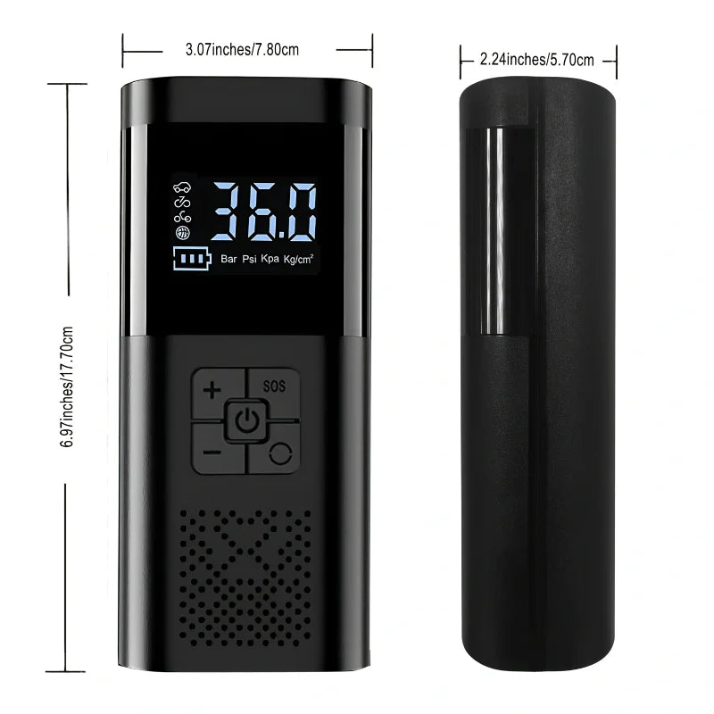 Portable Car Air Compressor | 3X Faster With 150PSI, Cordless, Tire Inflator And Pump with Digital Gauge for Car, Motorcycle Bike And More