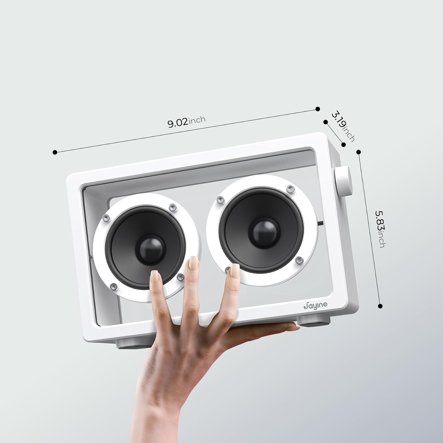 See Through Minimalist Portable Bluetooth Speaker | 16W Wireless & Wired With AUX, Loud, HD Powerful Sound and Wide Compatibility V5.3 for Indoor & Outdoor - White
