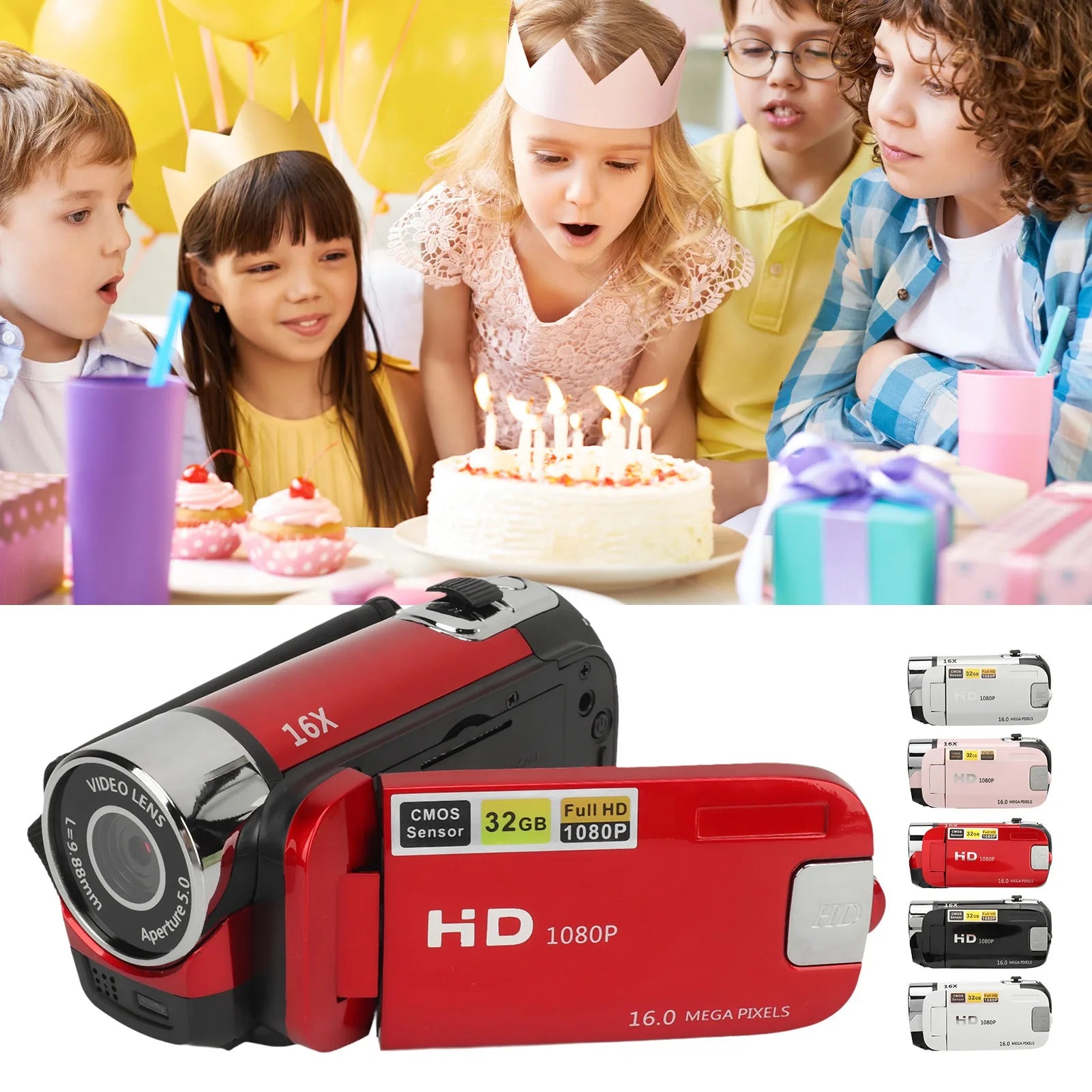 D90 1080P 16MP Digital Camcorder + Camera 2.4 Inch With Rotatable Screen | 16X Zoom HD Video Recorder With Fill Light