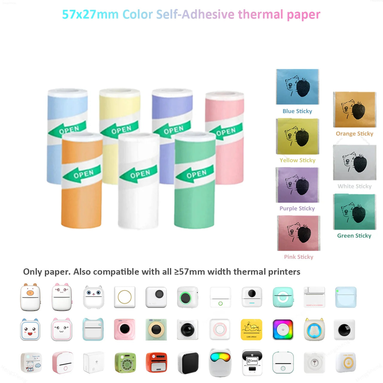Thermal Mini Portable Printer | Inkless, Sticker Maker, App Pocket Printer for Bluetooth Devices