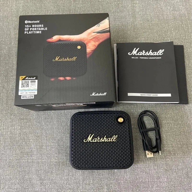 Marshall Portable Outdoor Speaker | Wireless Bluetooth TWS Stereo Loud Sound with Clear Mic for Smartphone Tablet Speaker