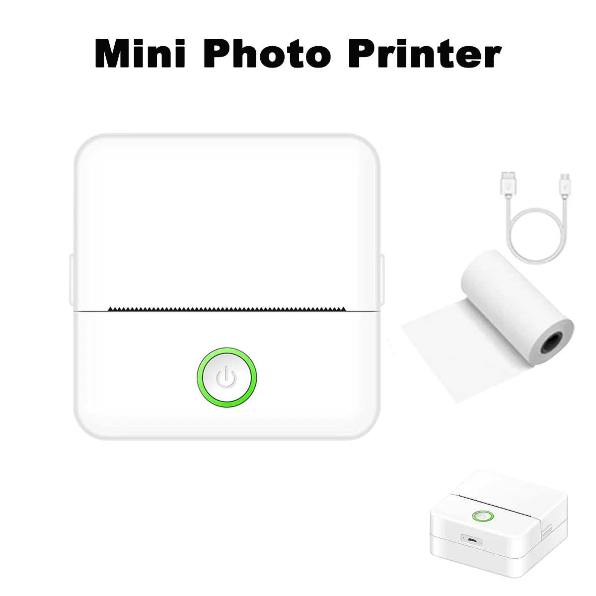 Thermal Mini Portable Printer | Inkless, Sticker Maker, App Pocket Printer for Bluetooth Devices