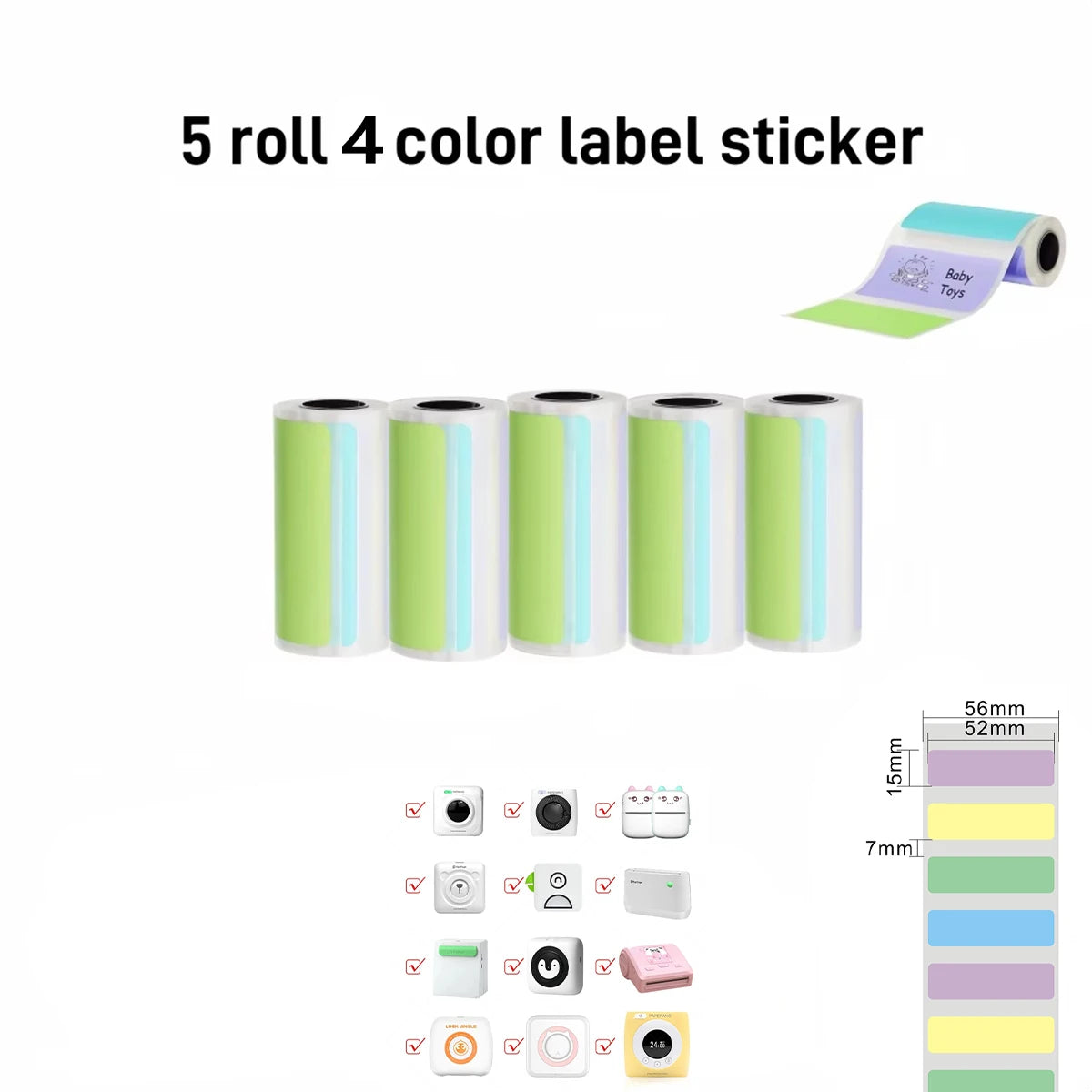Thermal Mini Portable Printer | Inkless, Sticker Maker, App Pocket Printer for Bluetooth Devices