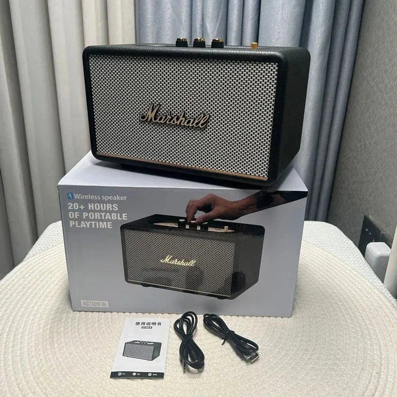 Marshall Portable Outdoor Speaker | Wireless Bluetooth TWS Stereo Loud Sound with Clear Mic for Smartphone Tablet Speaker