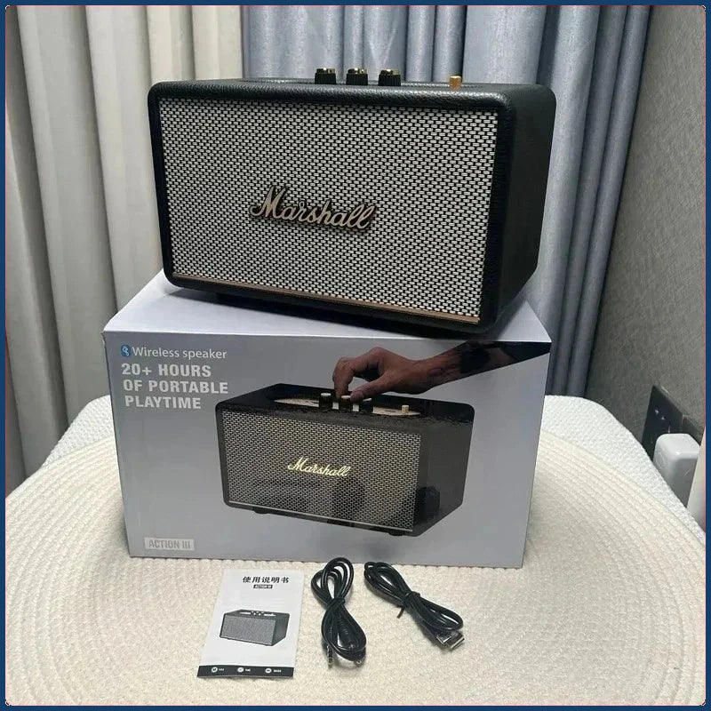 Marshall Portable Outdoor Speaker | Wireless Bluetooth TWS Stereo Loud Sound with Clear Mic for Smartphone Tablet Speaker