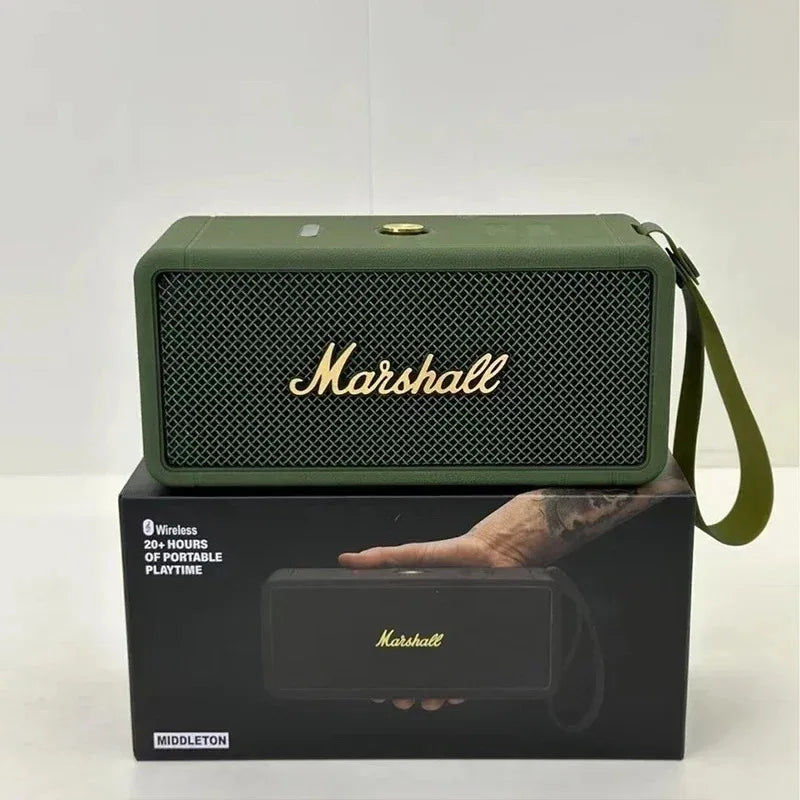 Marshall Portable Outdoor Speaker | Wireless Bluetooth TWS Stereo Loud Sound with Clear Mic for Smartphone Tablet Speaker