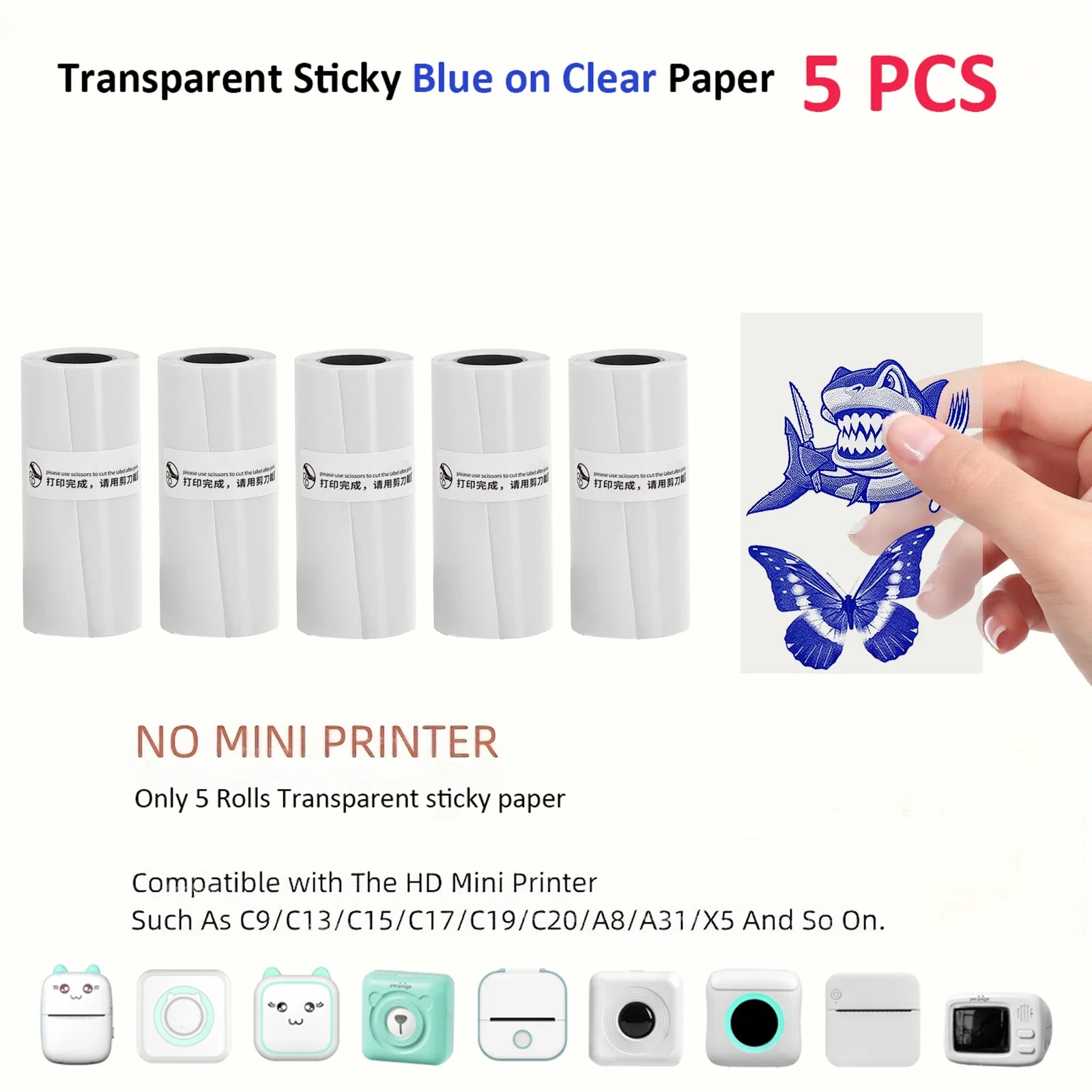 Thermal Mini Portable Printer | Inkless, Sticker Maker, App Pocket Printer for Bluetooth Devices