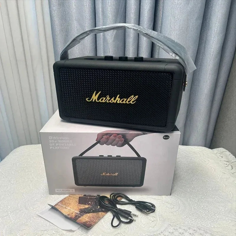 Marshall Portable Outdoor Speaker | Wireless Bluetooth TWS Stereo Loud Sound with Clear Mic for Smartphone Tablet Speaker