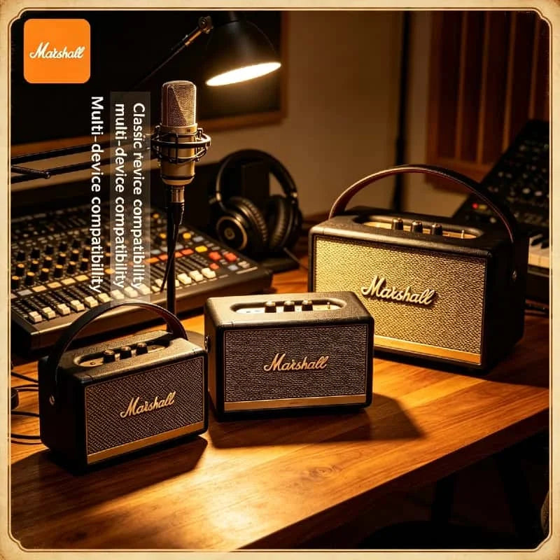 Marshall Portable Outdoor Speaker | Wireless Bluetooth TWS Stereo Loud Sound with Clear Mic for Smartphone Tablet Speaker
