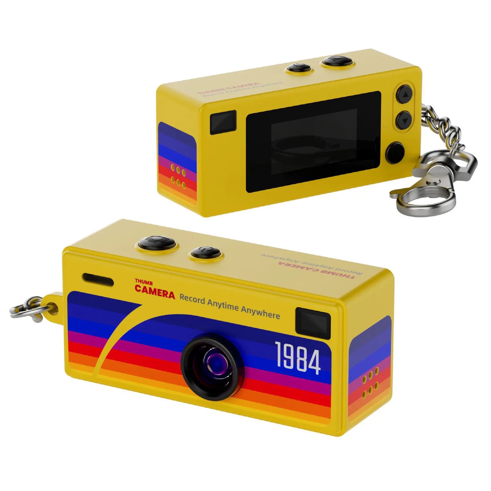 Thumb Keychain Camera + Camcorder 0.96 Inch Retro | Mini Cameras With 720P And Audio + Video Recorder With Support Memory Card