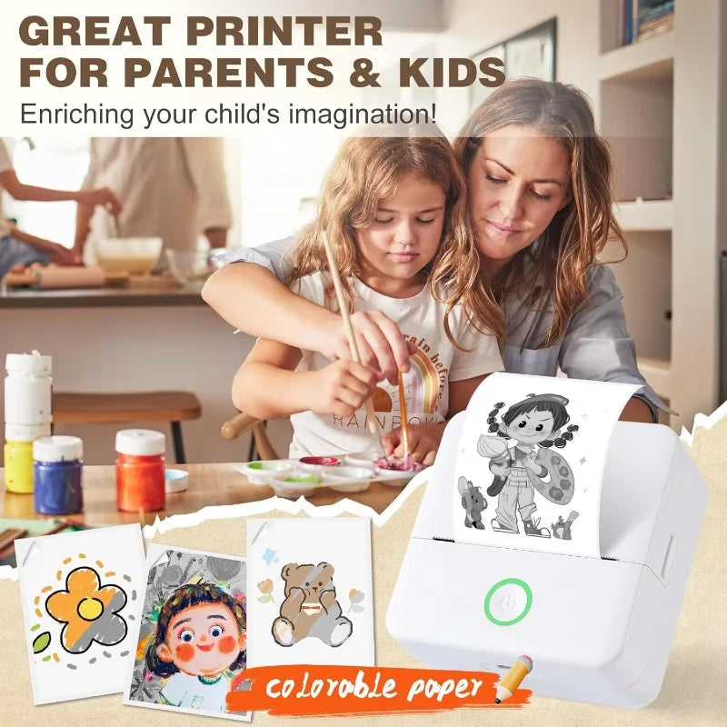 Thermal Mini Portable Printer | Inkless, Sticker Maker, App Pocket Printer for Bluetooth Devices