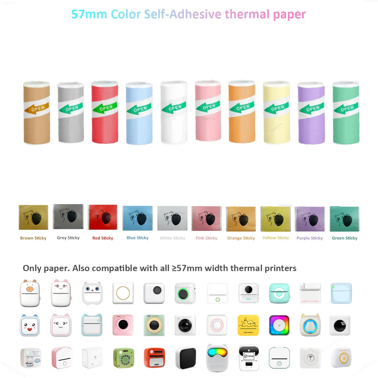 Thermal Mini Portable Printer | Inkless, Sticker Maker, App Pocket Printer for Bluetooth Devices