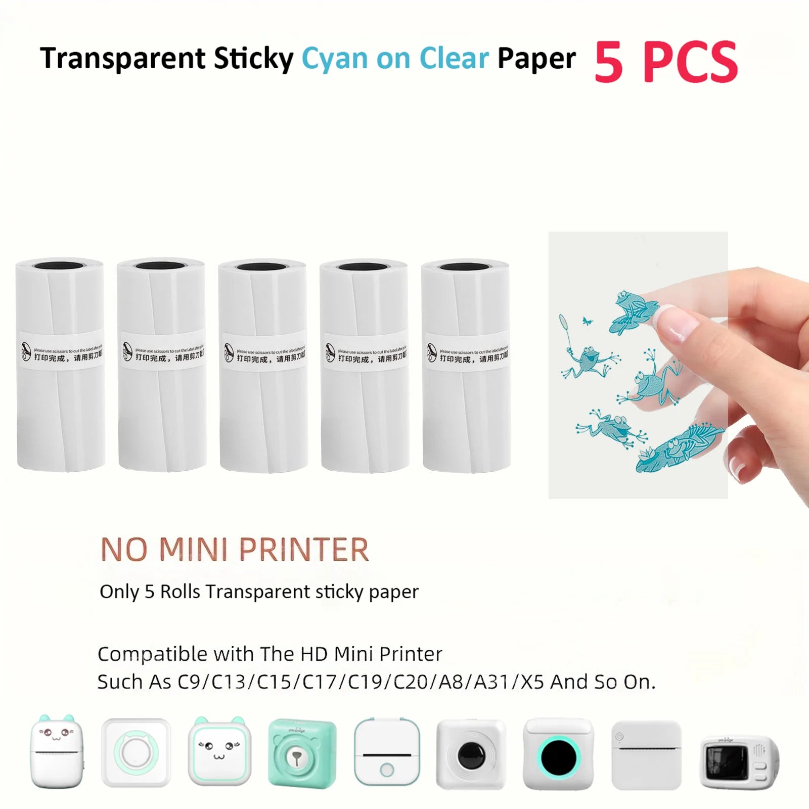 Thermal Mini Portable Printer | Inkless, Sticker Maker, App Pocket Printer for Bluetooth Devices
