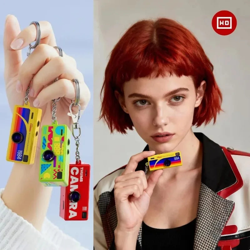 Thumb Keychain Camera + Camcorder 0.96 Inch Retro | Mini Cameras With 720P And Audio + Video Recorder With Support Memory Card