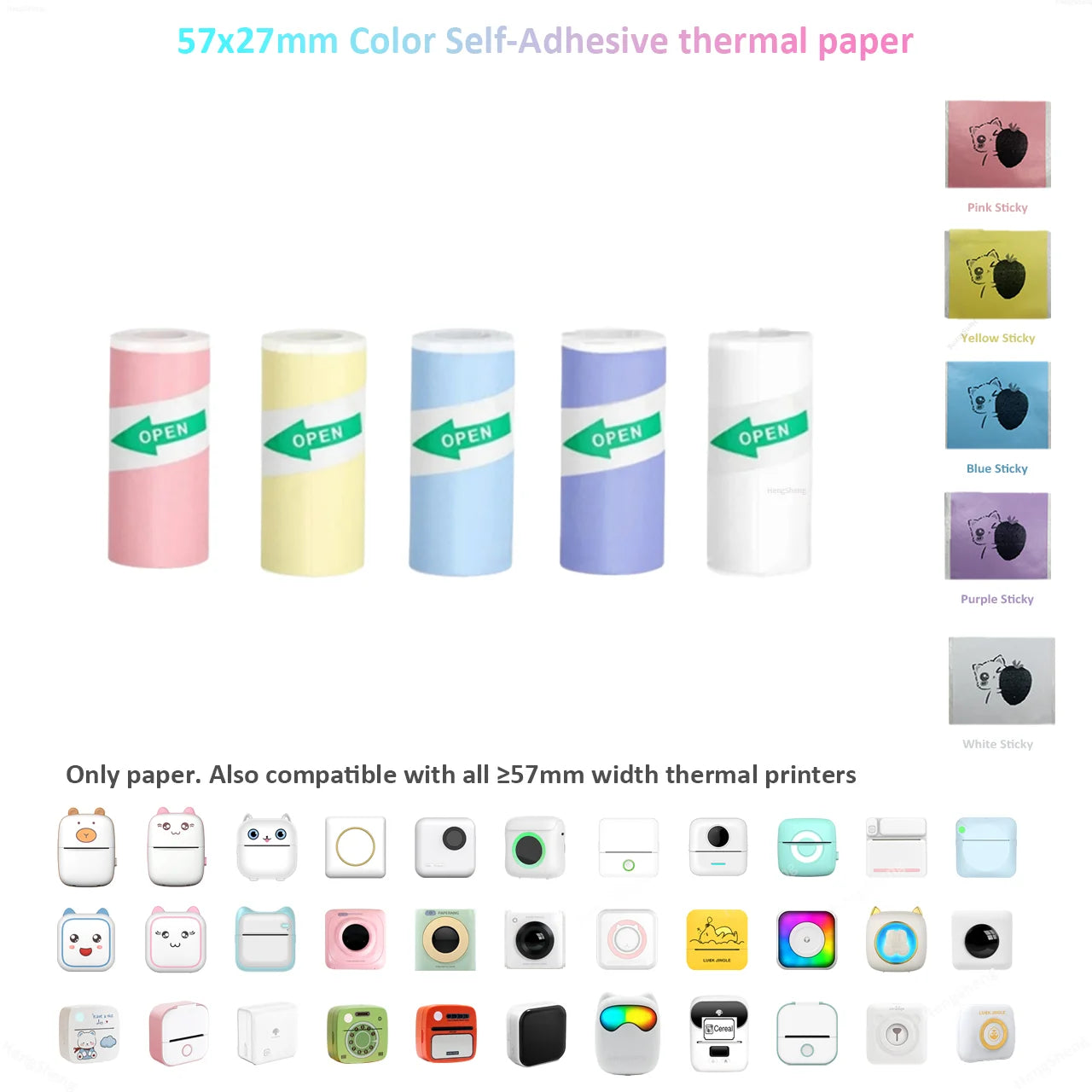 Thermal Mini Portable Printer | Inkless, Sticker Maker, App Pocket Printer for Bluetooth Devices