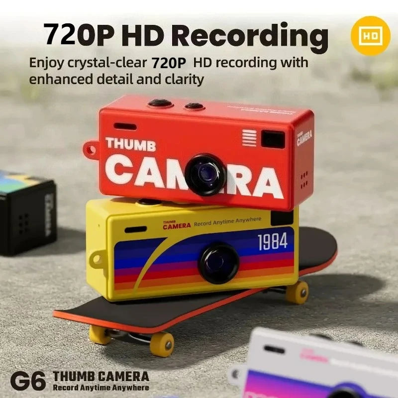 Thumb Keychain Camera + Camcorder 0.96 Inch Retro | Mini Cameras With 720P And Audio + Video Recorder With Support Memory Card