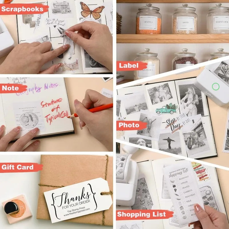 Thermal Mini Portable Printer | Inkless, Sticker Maker, App Pocket Printer for Bluetooth Devices