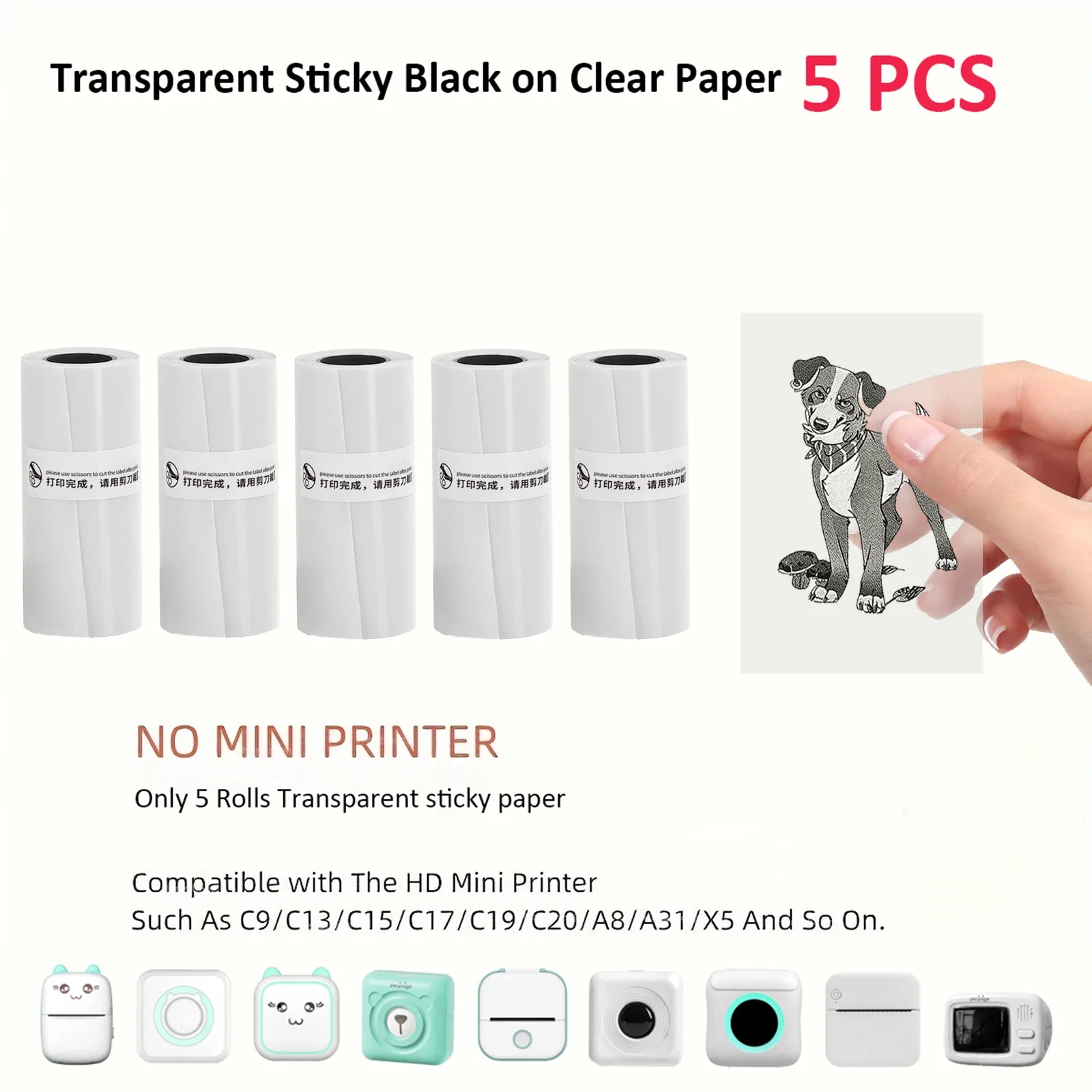 Thermal Mini Portable Printer | Inkless, Sticker Maker, App Pocket Printer for Bluetooth Devices