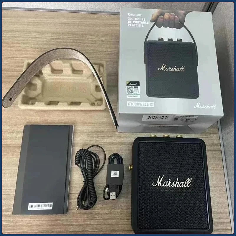 Marshall Portable Outdoor Speaker | Wireless Bluetooth TWS Stereo Loud Sound with Clear Mic for Smartphone Tablet Speaker