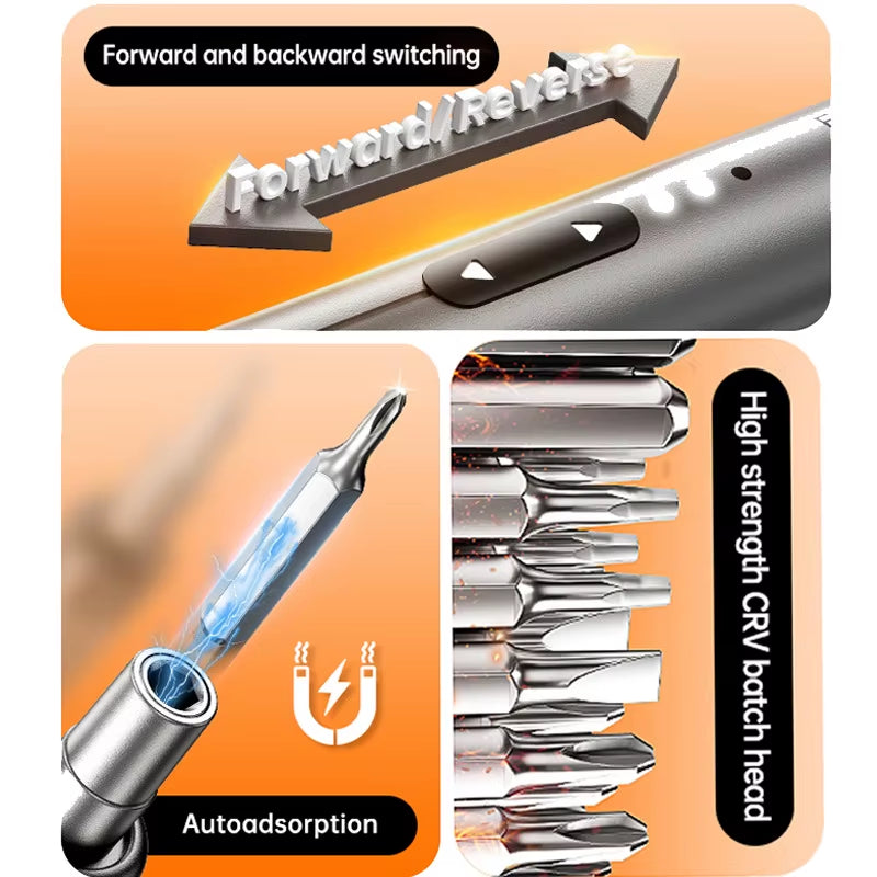 45-In-1 Mini Electric Screwdriver | Steel & Magnetic Tip With Rechargeable and Long-Lasting Battery Life