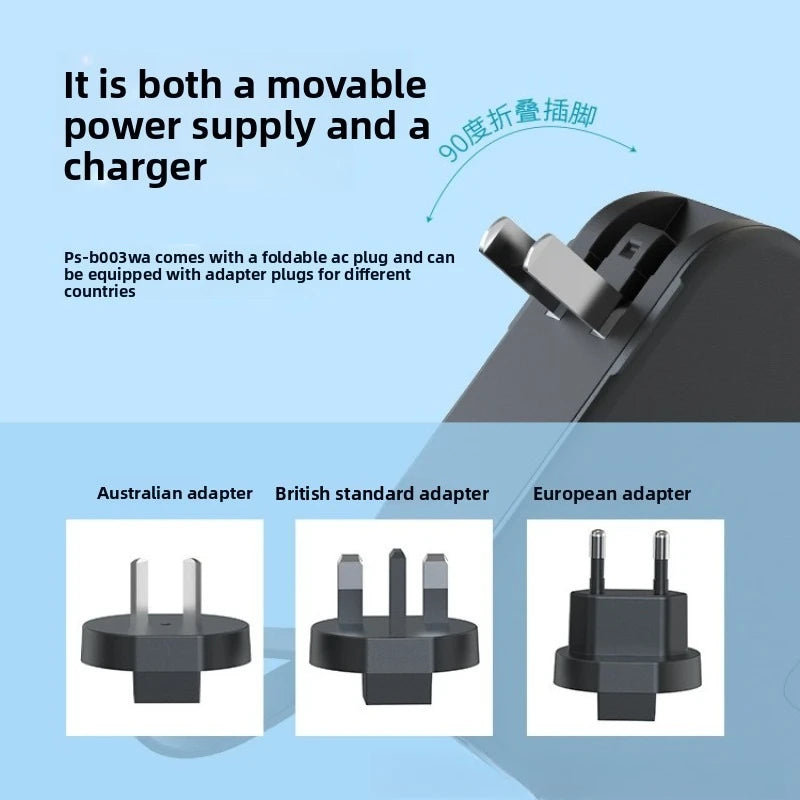 Multifunctional Magnetic Wireless Power Bank 10000Mah With 22.5W Fast Charging | AC Wall Plug-In With 5-In-1 Mobile Power Supply
