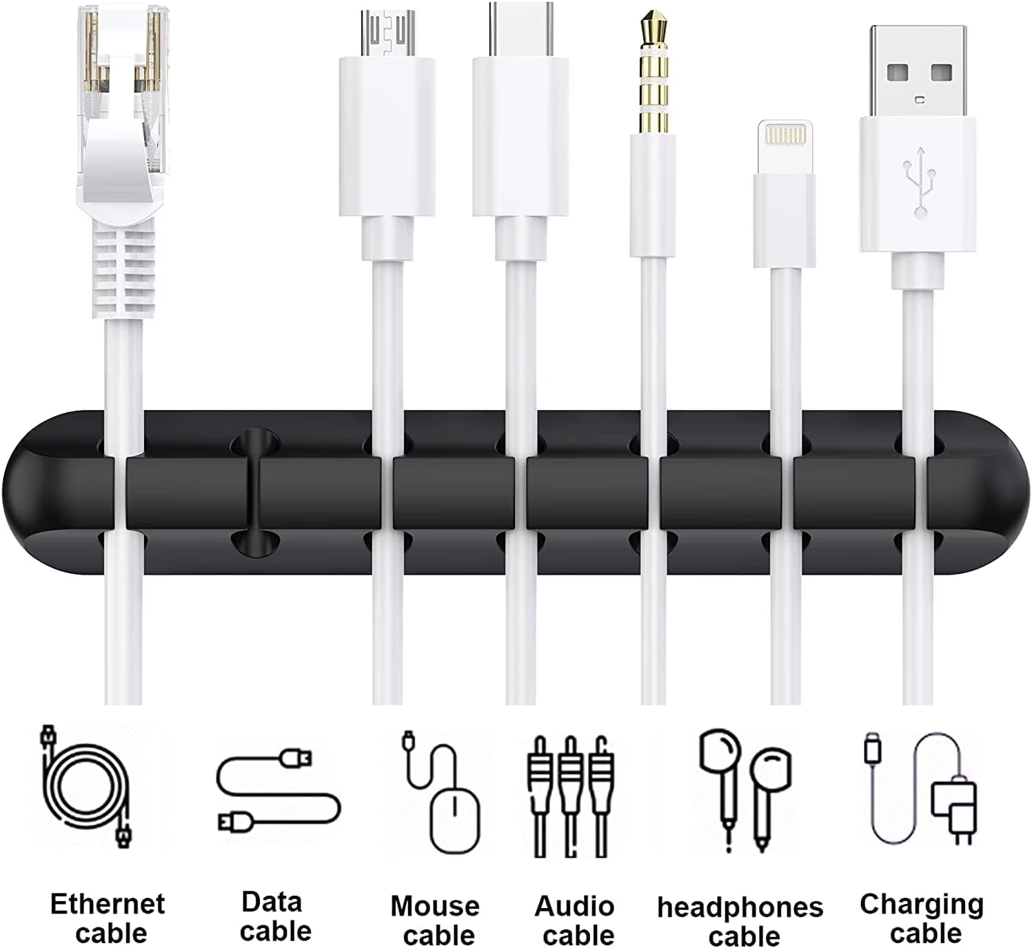 Self-Adhesive Cable Holder | Desktop, Office, Nightstand and Home Cable Management Organizer